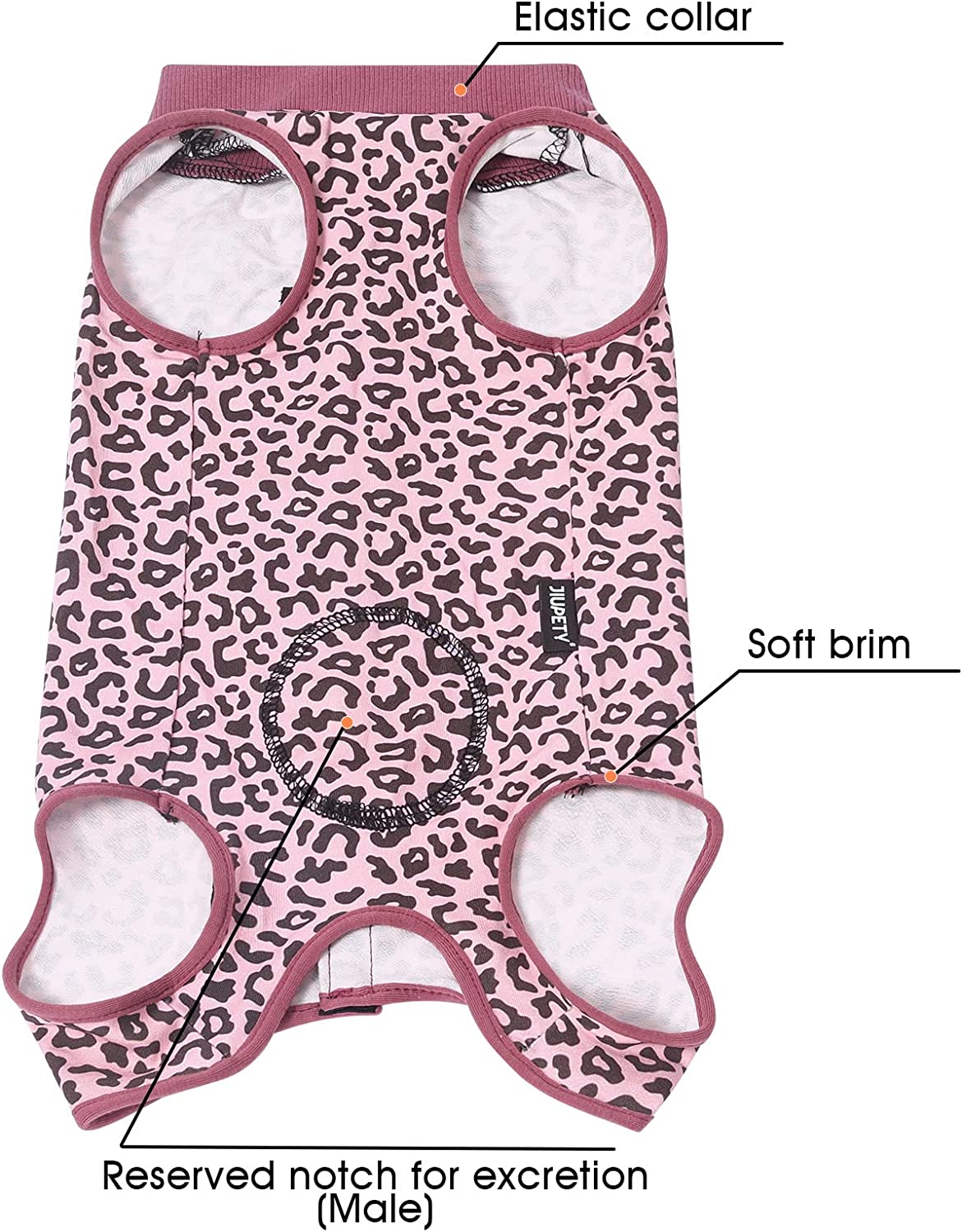Dog Surgical Recovery Suit Adjustable, Dog Bodysuit for Abdominal Wound after Surgery, Substitute E-Collar, M Size, Anti-Licking Surgical Dog Onesies, Pink Leopard.