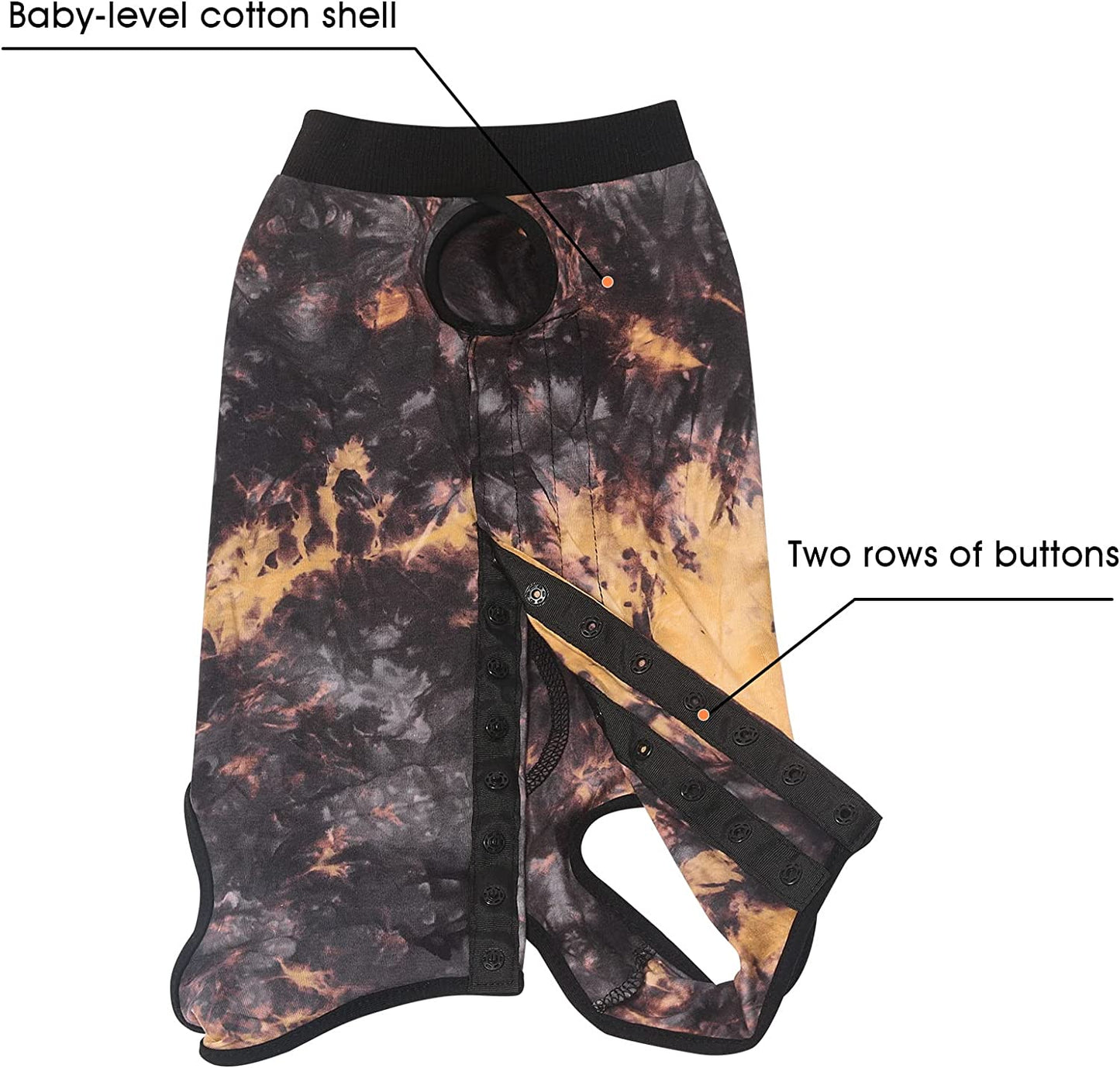 Dog Surgical Recovery Suit Adjustable, Dog Bodysuit for Abdominal Wound after Surgery, Substitute E-Collar, 3XL Size, Anti-Licking Surgical Dog Onesies, Tie-Dye.