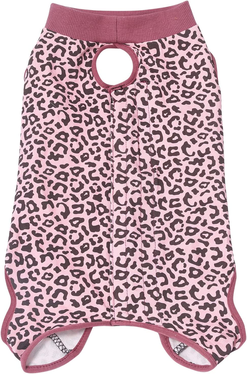 Dog Surgical Recovery Suit Adjustable, Dog Bodysuit for Abdominal Wound after Surgery, Substitute E-Collar, M Size, Anti-Licking Surgical Dog Onesies, Pink Leopard.