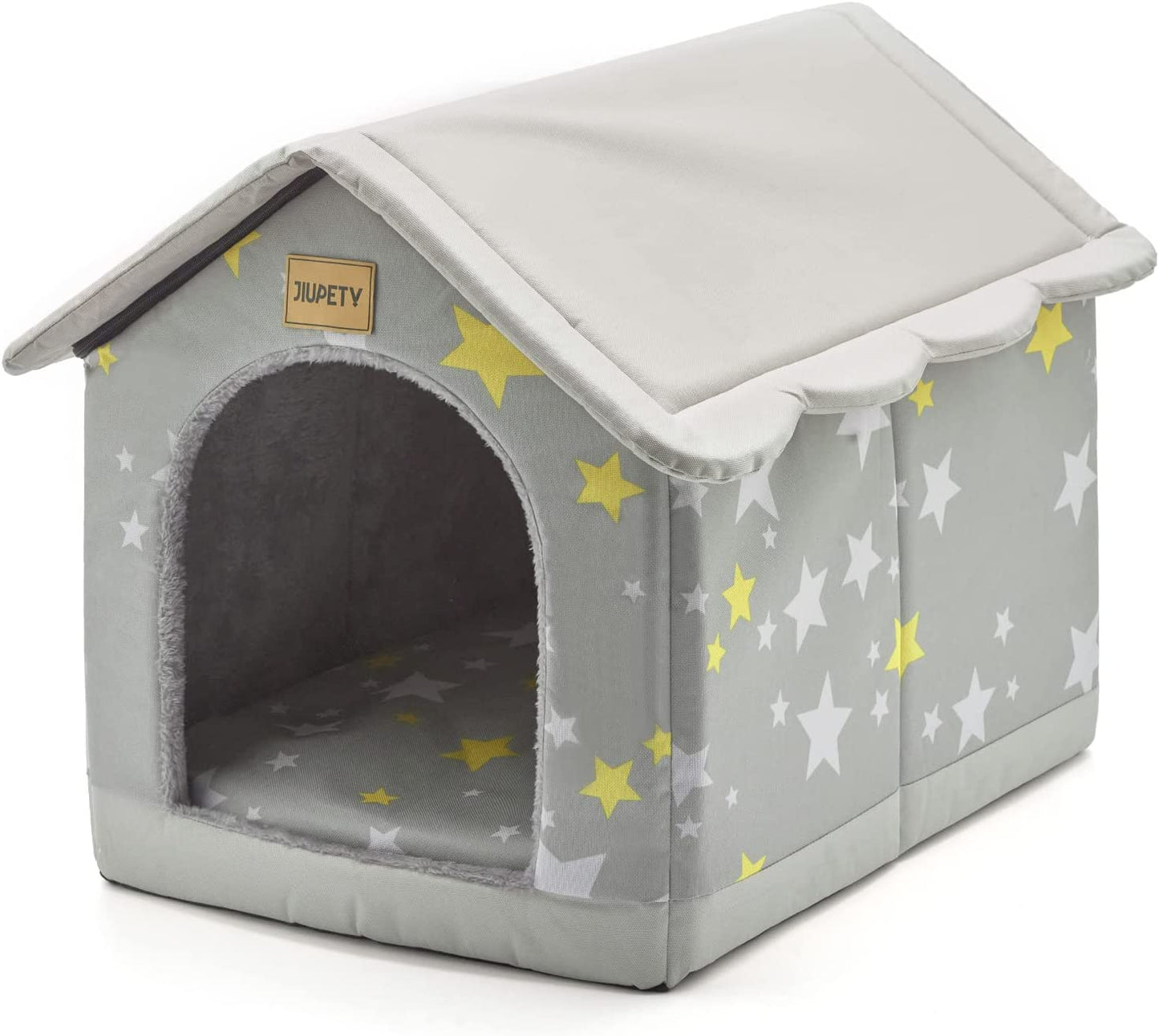 Cozy Pet Bed House, Indoor/Outdoor Pet House, L Size for Cat and Medium Dog, Warm Cave Sleeping Nest Bed for Cats and Dogs, Gray