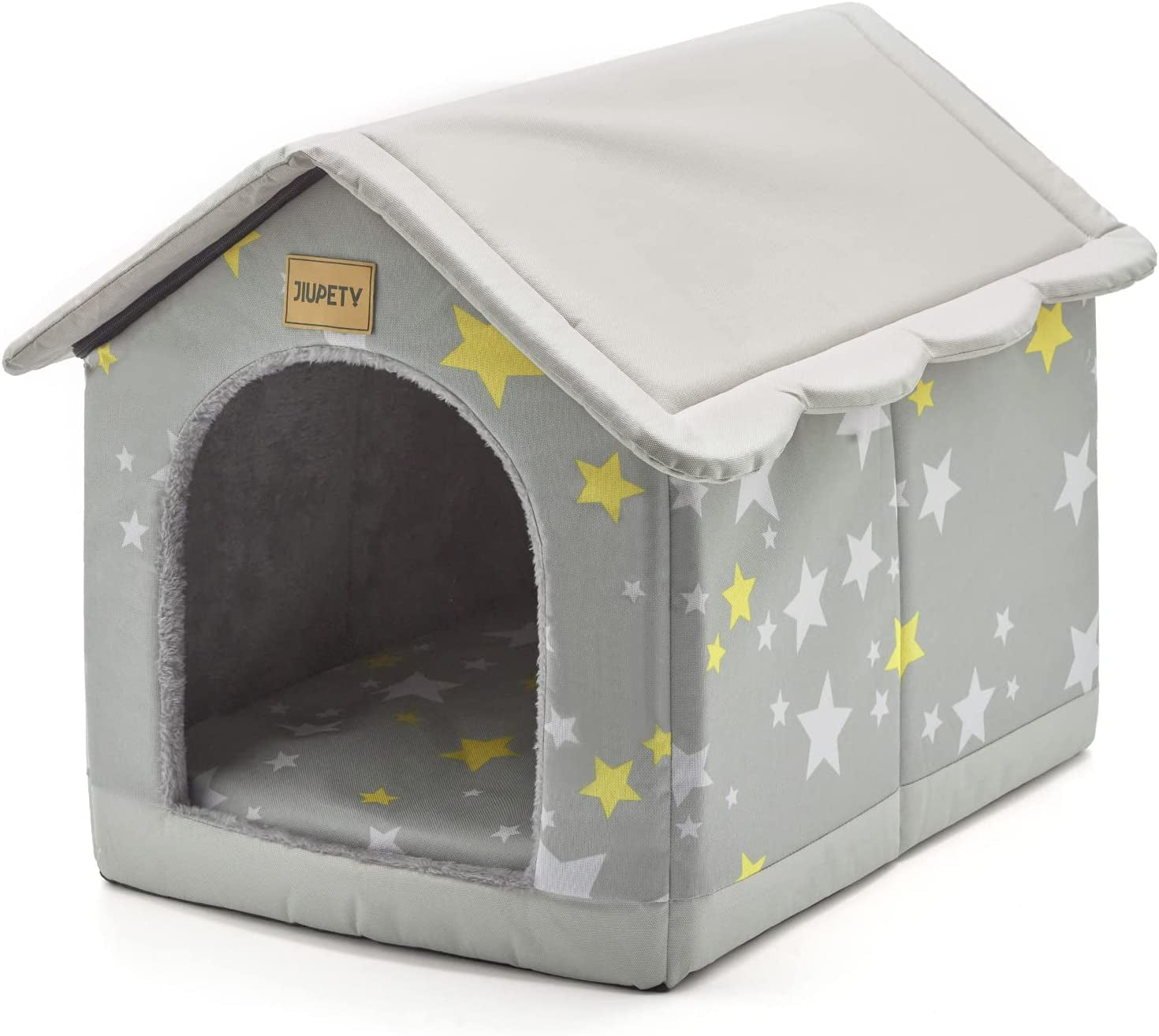 Cozy Pet Bed House, Indoor/Outdoor Pet House, L Size for Cat and Medium Dog, Warm Cave Sleeping Nest Bed for Cats and Dogs, Gray