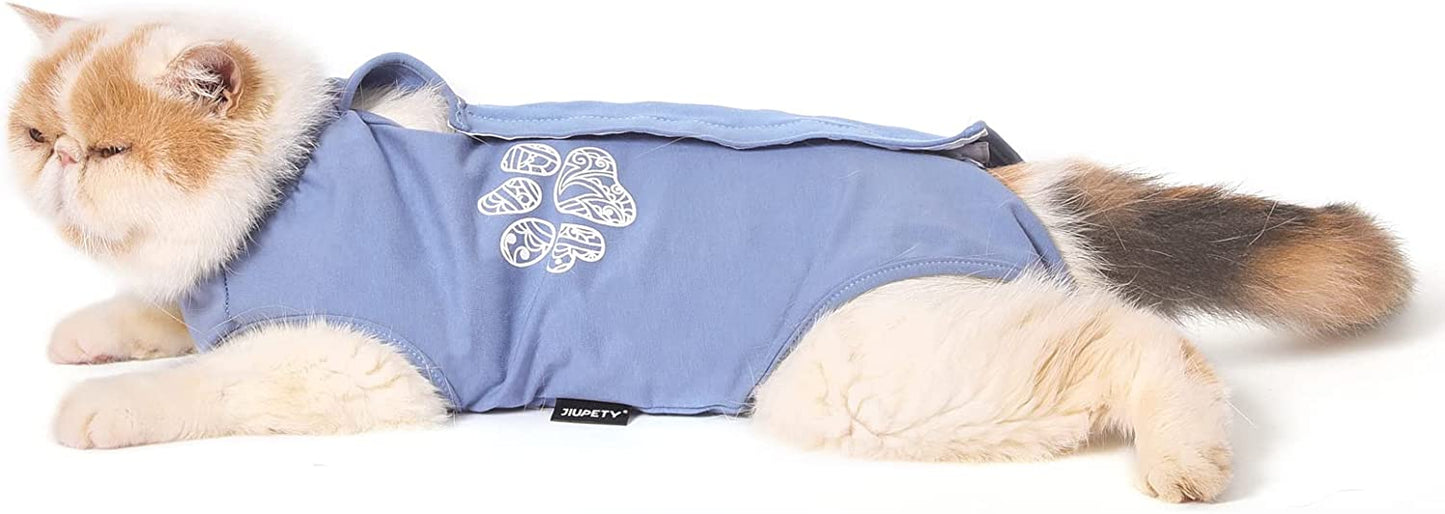Cat Recovery Suit, Cat Bodysuit for Abdominal Wound after Surgery or Skin Diseases, Substitute E-Collar, L Size, Anti-Licking Surgical Cat Onesies, Camo.