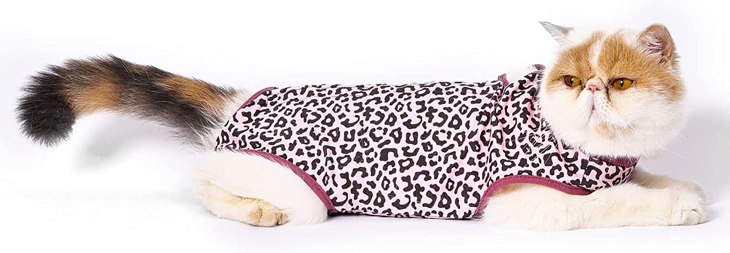 Cat Recovery Suit, Cat Bodysuit for Abdominal Wound after Surgery or Skin Diseases, Substitute E-Collar, L Size, Anti-Licking Surgical Cat Onesies, Camo.