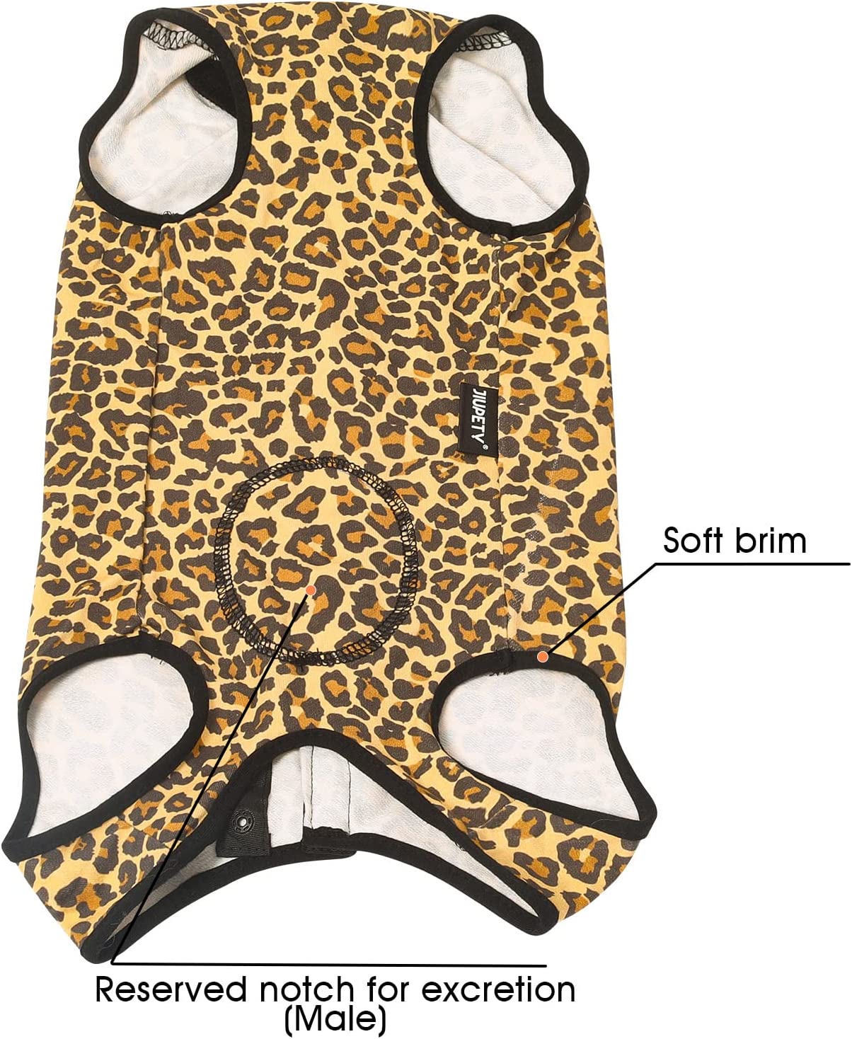 Dog Recovery Suit Adjustable, Dog Bodysuit for Abdominal Wound after Surgery, Substitute E-Collar, M Size, Anti-Licking Surgical Dog Onesies, Leopard.