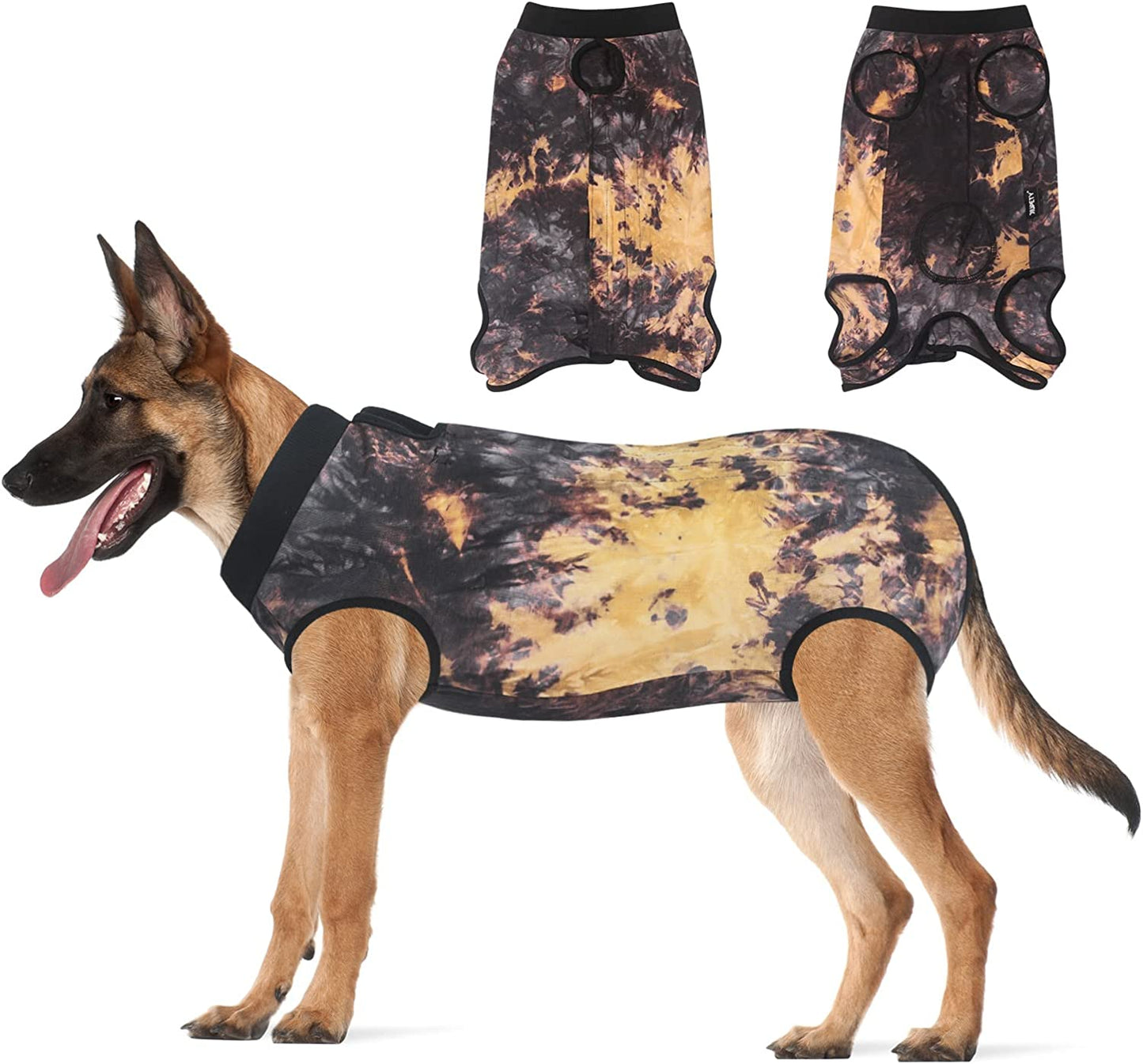 Dog Surgical Recovery Suit Adjustable, Dog Bodysuit for Abdominal Wound after Surgery, Substitute E-Collar, 3XL Size, Anti-Licking Surgical Dog Onesies, Tie-Dye.