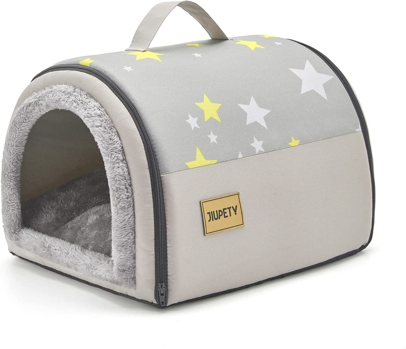 Cozy Small Pet Dog House, 2 in 1 Puppy House, S Size for ​Cat and Puppy, Warm Cave Sleeping Nest for Cats and Dogs, Grey